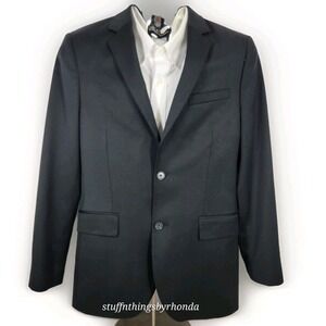 EXPRESS Black 2-Button Double Vented Wool Poly Blend 38R Blazer Jacket